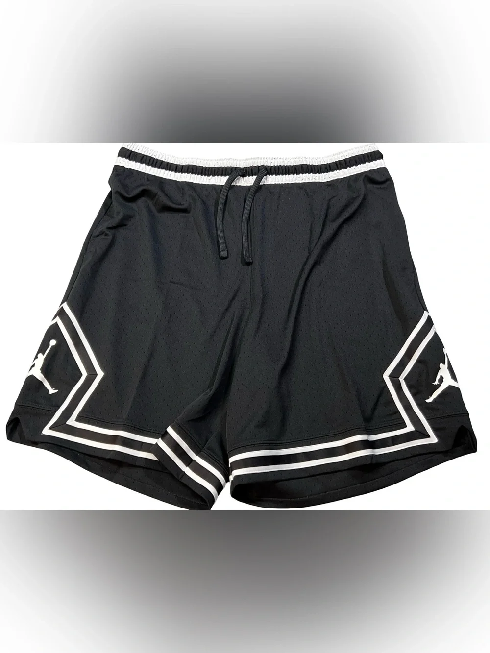 Nike men’s air Jordan Dri-FIT Mesh basketball Shorts diamond Black white size XL